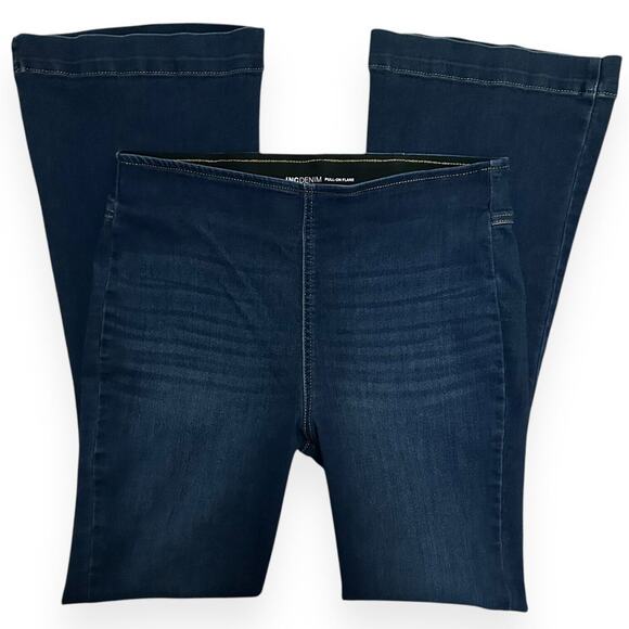 INC INT'L CONCEPTS Flare Bell Bottom Jeans Tummy Sculpt Denim High Rise DarkWash - Picture 3 of 10